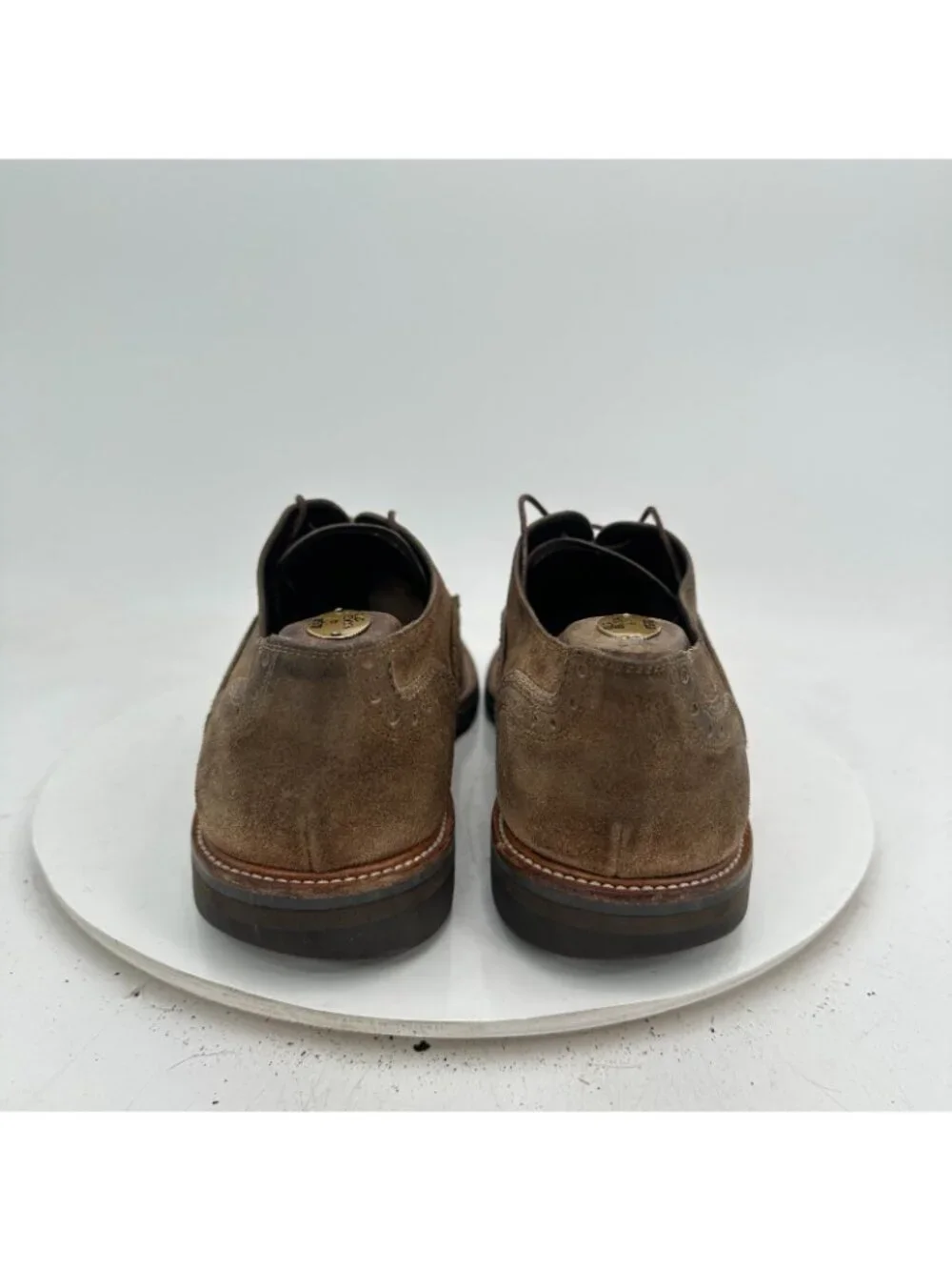 Salvatore Ferragamo Men Size 8.5 3E Brown Suede Wingtip Oxford Dress Shoes